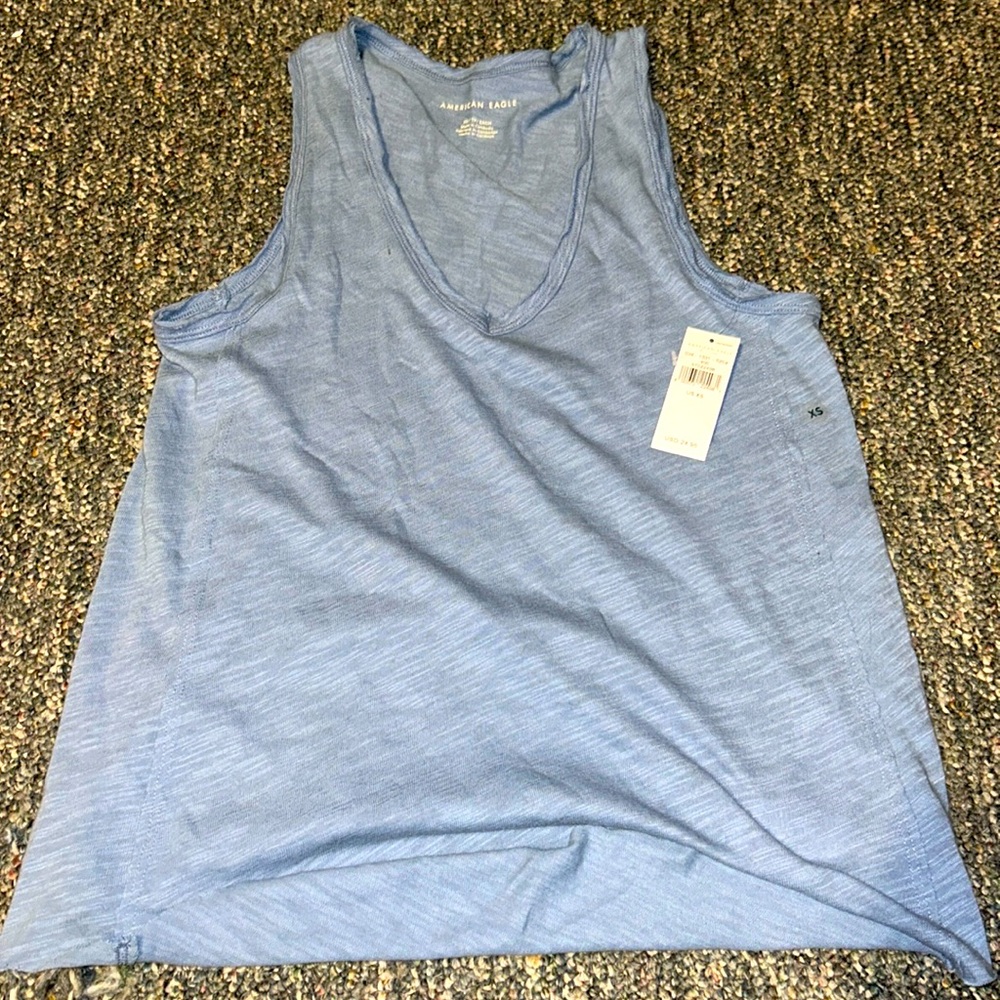 American Eagle NWT V Neck Wide Strap Tank Gray